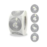 Scrapbooking - Naklejki Ozdobne 3,8Cm Słonik Thank You 500 Szt. - miniaturka - grafika 1