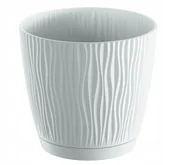 Donice - Prosperplast SANDY P doniczka z podstawką 10,8 cm, biała DSY110P - miniaturka - grafika 1