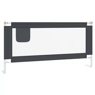 vidaXL Barierka do łóżeczka dziecięcego, ciemnoszara, 180x25 cm - Zabezpieczenia dla dzieci - miniaturka - grafika 1