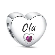 Wisiorki - Zawieszka SREBRO 925 Charms koralik do PANDORA Serce Imię Ola - miniaturka - grafika 1