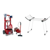 Zabawki AGD - Theo Klein 6742, Zasilany na baterie odkurzacz z funkcją ssania i efektami dźwiękowymi & Theo Klein 6735 Stojąca suszarka Vileda I Stabilny stojak na mokre ubranka dla lalek i misiów - miniaturka - grafika 1