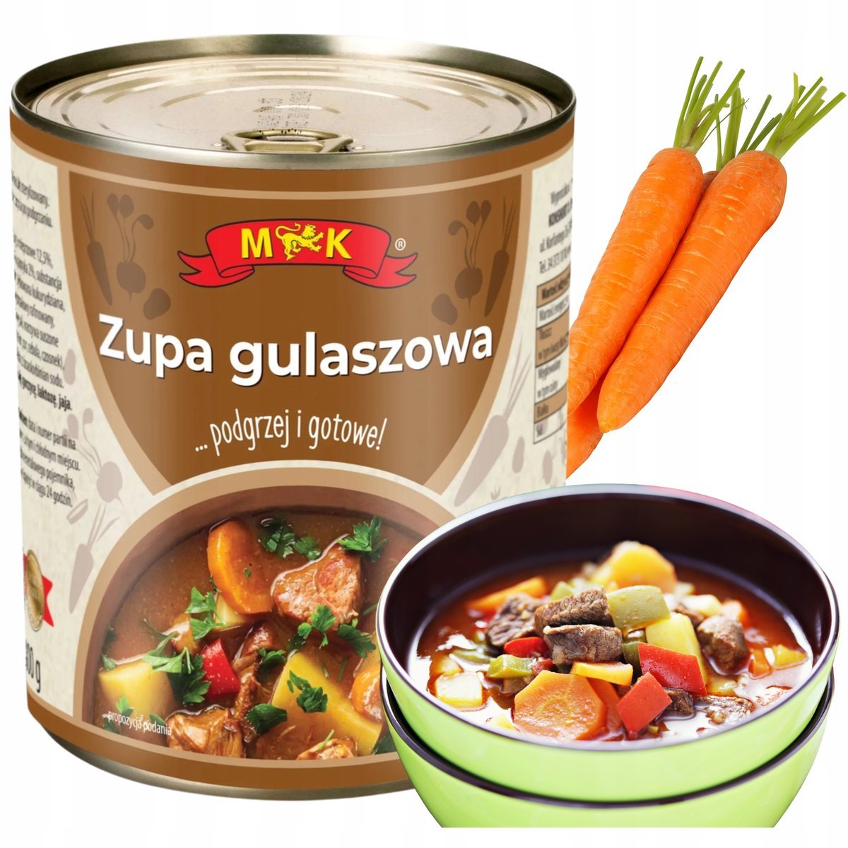 MK Zupa Gulasz Gulaszowa Mięso Gotowa Puszce Smaczne Danie Konshurt 800g