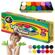 Szkolne artykuły papiernicze - Astra As Farby Szkolne Plakatowe Zestaw 12 Kolorów 20ml Przedszkolne Domowe Farbki - miniaturka - grafika 1