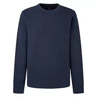 Bluzy męskie - Hackett London Męska bluza AM wytłaczana, niebieska (granatowa), XXL, Niebieski (granatowy), XXL - miniaturka - grafika 1