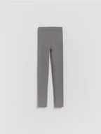 Swetry dla dziewczynek - Reserved - Dzianinowe legginsy z wiskozą - ciemnoszary - miniaturka - grafika 1
