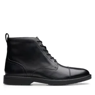 Buty zimowe męskie - Kozaki Clarks Aldwin Cap 26179732 Czarny - miniaturka - grafika 1