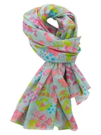 Apaszki i szaliki damskie - Overbeck and Friends Chusta "Viola" w kolorze turkusowo-jasnoróżowo-zielonym - 180 x 110 cm - miniaturka - grafika 1