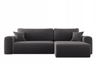 Sofa w kształcie L Capri narożnik tkanina Poso ciemnoszary prawy - Narożniki - miniaturka - grafika 1