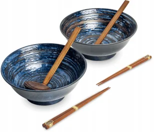 Zestaw misek do ramenu Uzu niebieski, 6 elementów - Edo Japan - Kuchnie świata - miniaturka - grafika 1