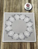 Pasmanteria - Haft krzyżykowy - Zestaw do haftu - Serwetka z białymi różami - miniaturka - grafika 1