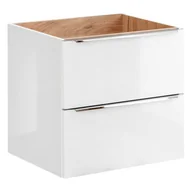 Szafki łazienkowe - Szafka pod umywalkę 60cm 2 szuflady Kolekcja Capri White Biały Połysk, Dąb Złoty Craft - miniaturka - grafika 1