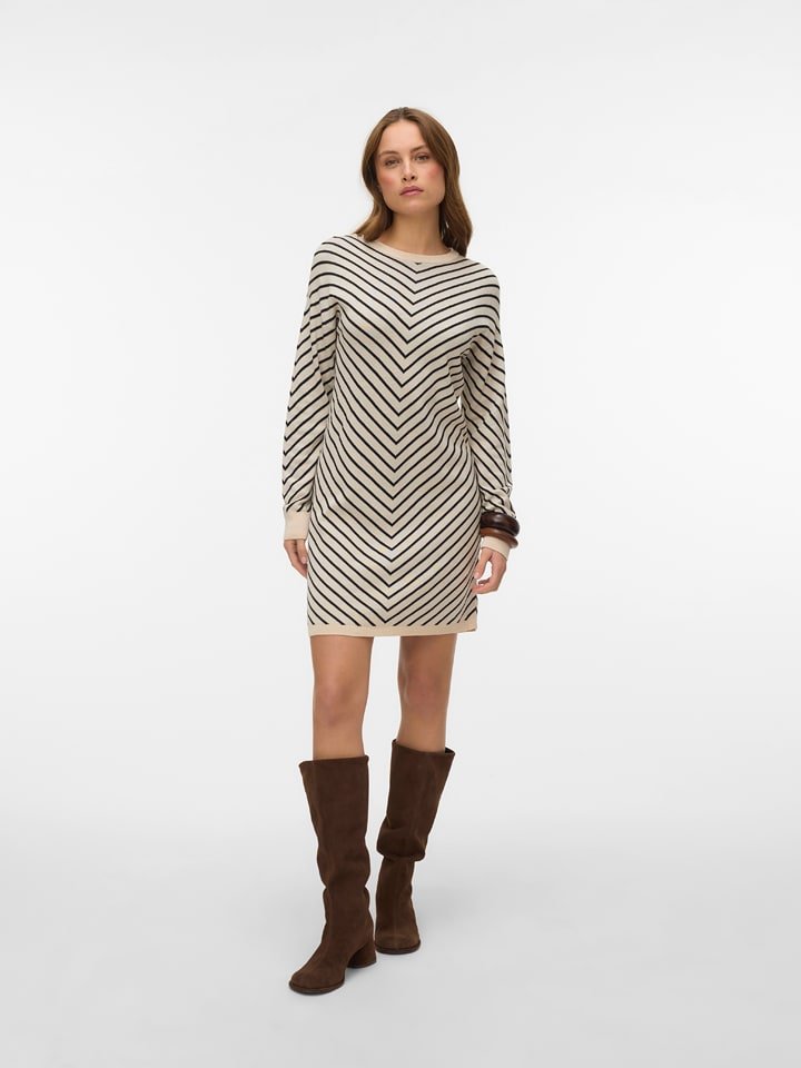 Vero Moda Sukienka w kolorze beżowo-czarnym