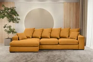 Narożniki - Sofa w kształcie L Gabon narożnik funkcja spania Riviera pomarańczowy lewy - miniaturka - grafika 1