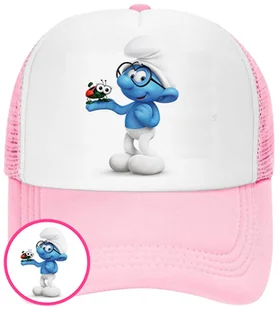 CZAPKA Z DASZKIEM SMERFY DLA DZIECI SIATKA RÓŻOWA BEJSBOLÓWKA - Czapki i chusty sportowe męskie - miniaturka - grafika 1