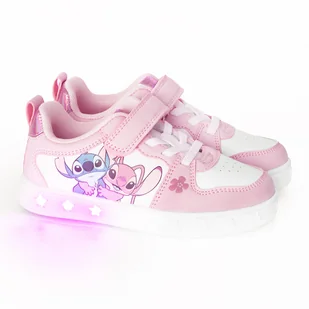 Cool Club, Buty sportowe dziewczęce, biało-różowe, świecąca podeszwa, Lilo i Stitch - Buty dla dziewczynek - miniaturka - grafika 1