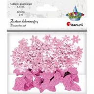Zabawki kreatywne - Cekiny kwiaty + naklejki mix różowe 12szt - miniaturka - grafika 1