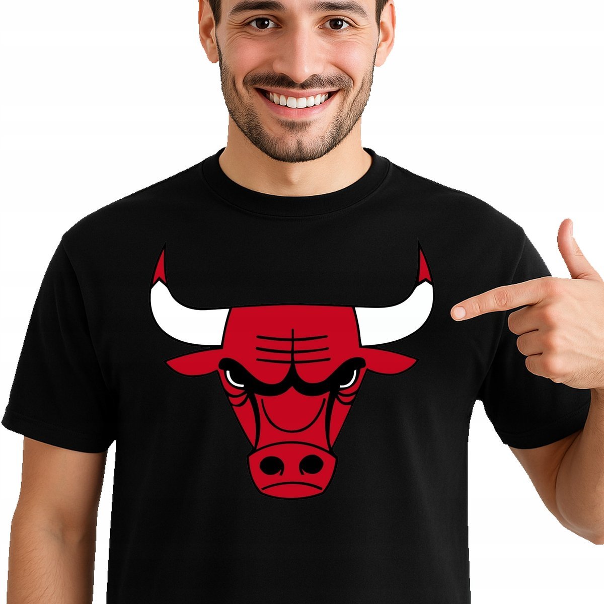 T-Shirt KOSZULKA CHICAGO BULLS NBA PREZENTPremium Dla Fana L 0466 CZARNA
