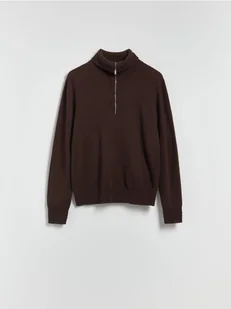 Reserved - Wełniany sweter z domieszką kaszmiru - brązowy - Moda i Uroda OUTLET - miniaturka - grafika 1