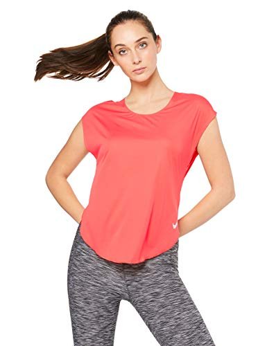 Nike Damska koszulka W Nk City Sleek Top Ss Ember Glow/odblaskowe srebro XL
