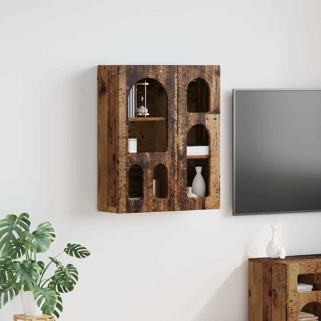 vidaXL Szafka wisząca z półką Stare drewno 59 x 20 x 71,5 cm