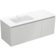 Szafki łazienkowe - Mexen Rivel szafka łazienkowa 120 cm z umywalką Otis lewą, 1S, 1D, ryflowana, szara mat/biała mat - 91A23-12047-3-BBFF62-W18L01 - miniaturka - grafika 1