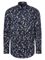 Koszule męskie - BOSS Koszula męska - H-HANK-kent-C1-214 Mężczyźni Slim Fit Stretch niebieski wzorzysty, 38 - miniaturka - grafika 1