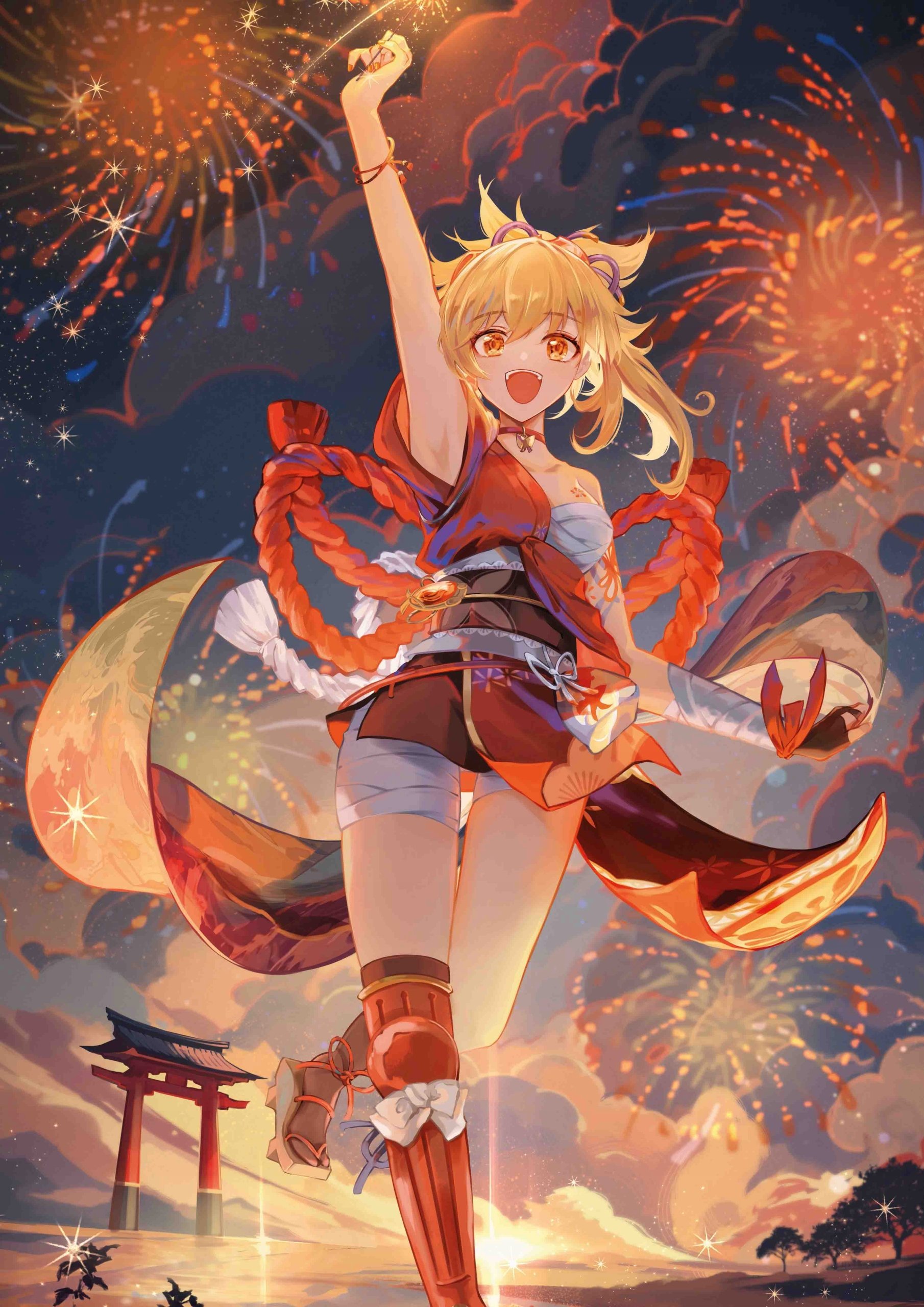 Plakat A3 Genshin Impact Anime Gra Yoimiya