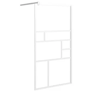 VidaXL Ścianka prysznicowa z półką biała, 80x195 cm, ESG i aluminium - Ścianki i drzwi prysznicowe - miniaturka - grafika 4