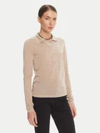 Swetry damskie - Patrizia Pepe Sweter 8K0320 K128 Beżowy Regular Fit - miniaturka - grafika 1