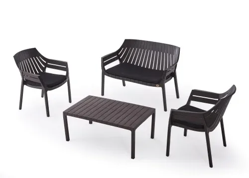 Zestaw nowoczesnych mebli ogrodowych AZURE sofa+ 2 fotele