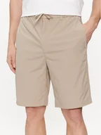 Spodenki męskie - Calvin Klein Szorty materiałowe K10K112836 Beżowy Straight Fit - miniaturka - grafika 1