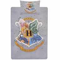 Pościel dla dzieci - Szary zestaw pościeli 135x200cm Hogwart Harry Potter, certyfikat OEKO-TEX - miniaturka - grafika 1