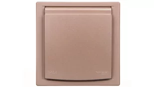 Schneider Asfora gniazdo hermetyczne Schuko podtynkowe pojedyncze z przesłonami brązowe EPH3100369 - Gniazdka elektryczne - miniaturka - grafika 1