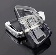 Etui i futerały do telefonów - IUIU do BMW Key Fob pokrowiec przezroczysty czarny, wysokiej jakości miękka pełna ochrona etui na telefon obudowa do serii 2 3 5 6, X2 X3 X5 X6 X7 - miniaturka - grafika 1