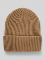 Czapki damskie - Czapka beanie z prążowanej dzianiny z brzegiem model ‘HEXO’ - miniaturka - grafika 1