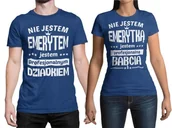 Dzień Babci i Dzień Dziadka - Zestaw dwóch koszulek dla babci i dziadka z napisem NIE JESTEM EMERYTEM - miniaturka - grafika 1