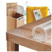 Obrusy i serwetki - MATA OCHRONNA PODKŁADKA NA BIURKO STÓŁ 50x120cm 1mm PRZEZROCZYSTA - miniaturka - grafika 1