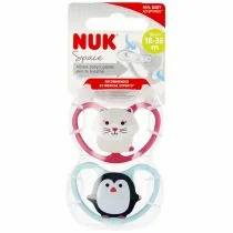 Nuk Smoczek uspokajający silikonowy 18-36m Space 10739501 2 szt. - Smoczki uspokajające - miniaturka - grafika 1