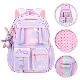 Plecak Rainbow Sweet Szkolny Uniwersalny Kieszonki z Brelokiem - Plecaki szkolne i tornistry - miniaturka - grafika 3