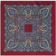 Krawaty i muchy męskie - Poszetka Oriental Pattern Red Wine - Dastan - miniaturka - grafika 1