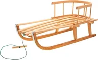 Sanki i ślizgacze - 1PUNKT Polskie Sanki drewniane z oparciem tradycyjne ze sznurkiem SP0368 - miniaturka - grafika 1