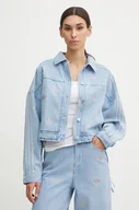 Kurtki damskie - adidas Originals kurtka jeansowa Femme Galore Denim Rhinestone Jacket damska kolor niebieski przejściowa JN3021 - miniaturka - grafika 1