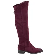 Kozaki damskie - Bordowe Kozaki VINCEZA czerwone - ButyModne - miniaturka - grafika 1