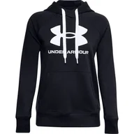 Bluzy damskie - Bluza damska Under Armour Rival Fleece Logo Hoodie głęboka czerń 1356318 001-XL - miniaturka - grafika 1