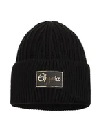 Czapki damskie - Dziewczęca czapka zimowa z naszywką czarna Ambra r.50/54 - miniaturka - grafika 1