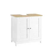 Szafki łazienkowe - SoBuy Szafka pod umywalkę z dwoma drzwiczkami 60x35x58cm FRG237-WN - miniaturka - grafika 1