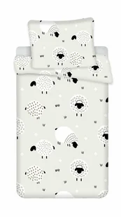 Komplet pościeli 4 szt. 140x200-2szt 70x90 - 2szt.Owieczki szara czarna z mikrofibry - Pościel - miniaturka - grafika 1