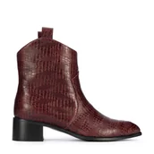 Półbuty męskie - Damskie kowbojki ze skóry croco - miniaturka - grafika 1