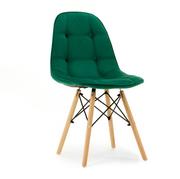Krzesła - krzesło LYON skandynawskie tapicerowane welurowe zielone - miniaturka - grafika 1