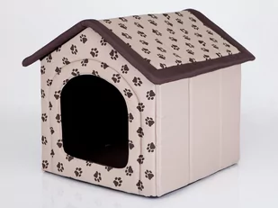 Buda dla psa/kota,  44x38x45  cm, R2, beż w łapki - Budy dla psów - miniaturka - grafika 1